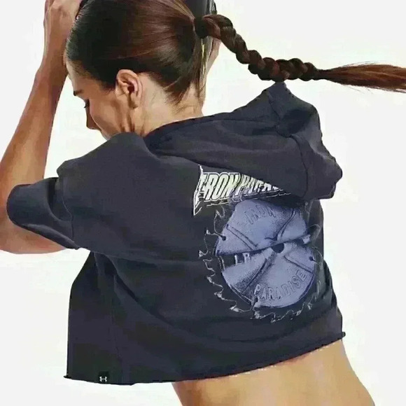 NEW! Under Armour Women's XL Armour Project Rock Rival Terry Hoodie - Picture 5 of 6